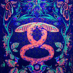 Jungle Snake Psychedelic Fluorescent UV-Reactive Backdrop Tapestry Blacklight Poster UV Light