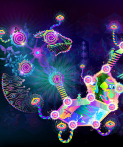 Psilocybin World Super-Wide Psychedelic Fluorescent Backdrop UV Tapestry Blacklight Poster