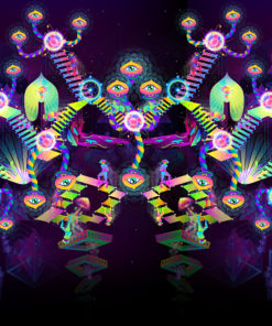 Psilocybin World Super-Wide Psychedelic Fluorescent Backdrop UV Tapestry Blacklight Poster