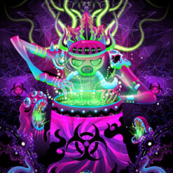 Post Apocalypse Shaman Psychedelic Fluorescent UV-Reactive Backdrop Tapestry Blacklight Poster