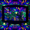 Trippy TV Psychedelic Fluorescent Backdrop UV Tapestry Blacklight Poster UV Light Full