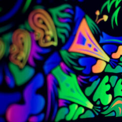 Trippy TV Psychedelic Fluorescent Backdrop UV Tapestry Blacklight Poster UV Details