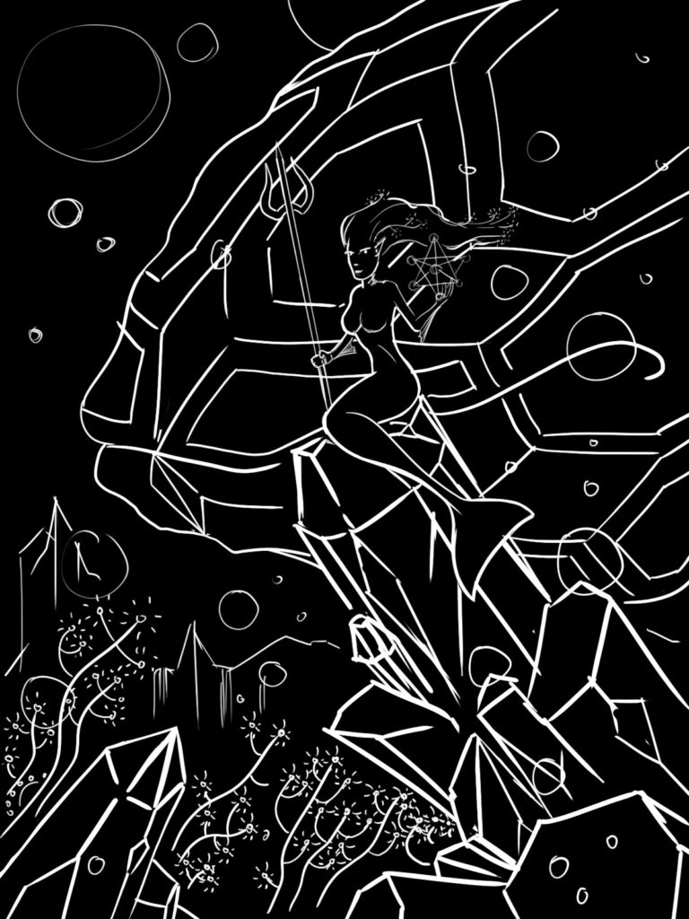Merr0w Odysseus Album Cover Art Refined Sketch