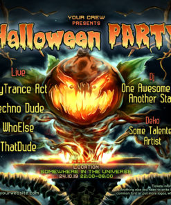 Halloween DJ Psychedelic Trance Party Instagram General Post Template