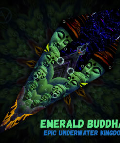 Epic Underwater Kingdom - Psychedelic UV-Reactive Canopy - Petal Design - "Emerald Buddha"