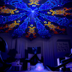 Ocean Psychedelic UV-Reactive Canopy - 12 Petals Set - Golden Buddha Temple and Deep Sea Designs