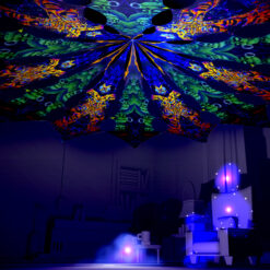 Ocean Psychedelic UV-Reactive Canopy - 12 Petals Set - Golden Buddha Temple and Emerald Buddha Temple Designs