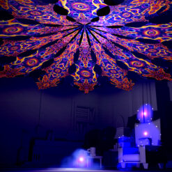 Abracadabra - Central Eye & Two Stars Psychedelic UV-Reactive Canopy - 12 Petals Set