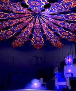 Abracadabra - Central Eye & Two Stars Psychedelic UV-Reactive Canopy - 12 Petals Set
