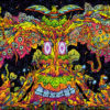 Trippy Treant Psychedelic Fluorescent UV-Reactive Tapestry