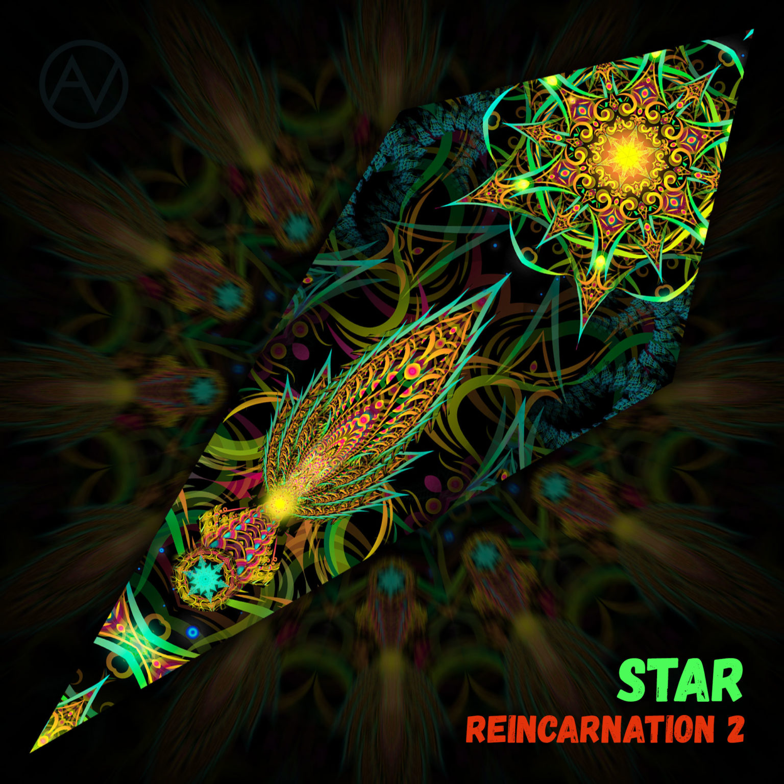 Reincarnation 2 - Psychedelic UV-Reactive Canopy - Petal Design - "Star"