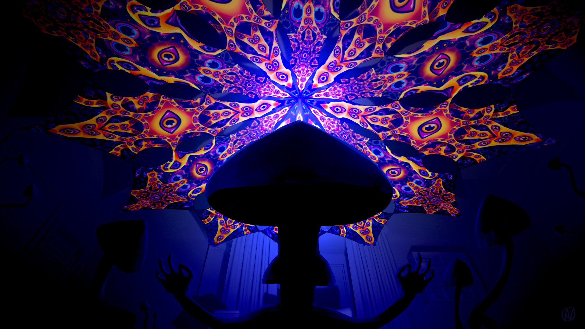 Trippy Mushroom Background Acid Psychedelic Magic Wallpaper with Colorful  Fairy Forest Plants Fairy Psilocybin Trance Stock Vector  Illustration of  fantastic fantasy 249124753