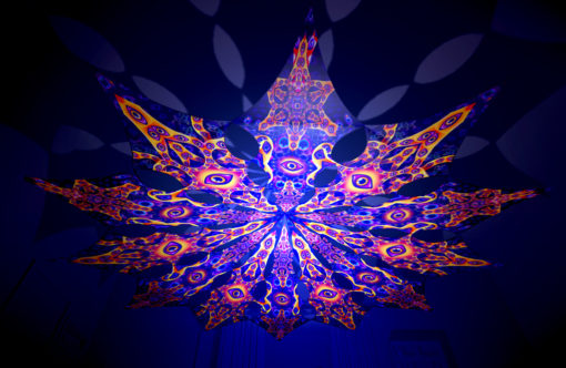 Abracadabra - Central Eye & Big Star Psychedelic UV-Reactive Canopy - 12 Petals Set