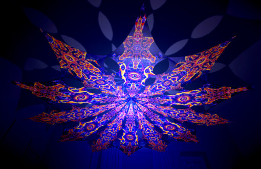 Abracadabra - Central Eye & Two Stars Psychedelic UV-Reactive Canopy - 12 Petals Set