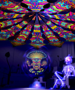 Magic Mushroom God - GeoShroom & Trippy Pillar - Psychedelic UV-Reactive Canopy