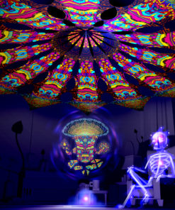 Magic Mushroom God - Trippy Pillar - Psychedelic UV-Reactive Canopy