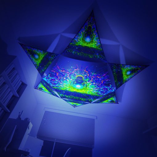 Enlightenment - Hexagon and 6 Triangles Pack - Psychedelic UV-Reactive Canopy Set - 3D preview
