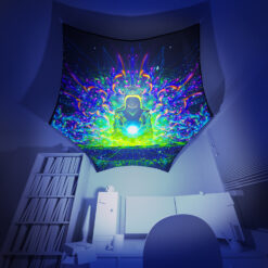 Enlightenment - Hexagon - Stretchable UV-Print on Lycra Design - 3D Interior Preview