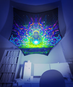 Enlightenment - Hexagon - Stretchable UV-Print on Lycra Design - 3D Interior Preview