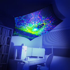 Enlightenment - Hexagon - Stretchable UV-Print on Lycra Design - 3D Interior Preview