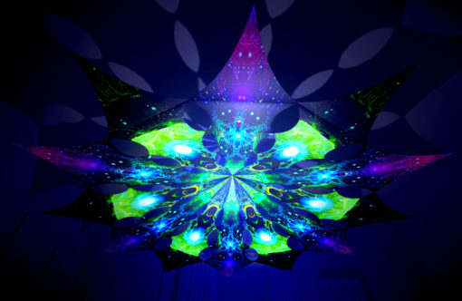 Enlightenment - Geometry Galaxy & Green Adept - Psychedelic UV-Reactive Canopy