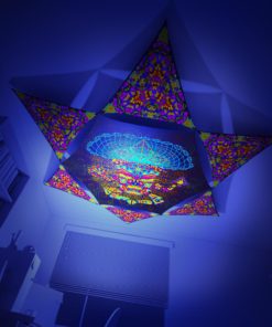 Mushroom God - Hexagon and 6 Triangles Pack - Psychedelic UV-Reactive Canopy Set - 3D preview