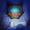 Mushroom God - Hexagon - Stretchable UV-Print on Lycra Design - 3D Interior Preview