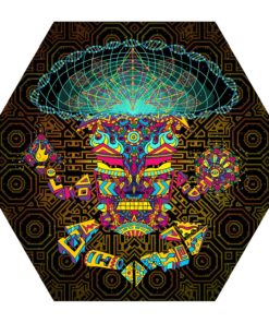 Mushroom God - Hexagon - Stretchable UV-Print on Lycra Design