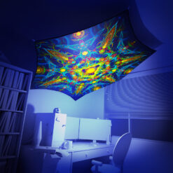 Reincarnation 2 - Hexagon - Stretchable UV-Print on Lycra Design - 3D Interior Preview