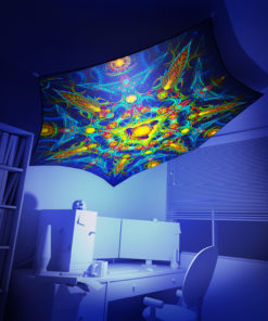 Reincarnation 2 - Hexagon - Stretchable UV-Print on Lycra Design - 3D Interior Preview