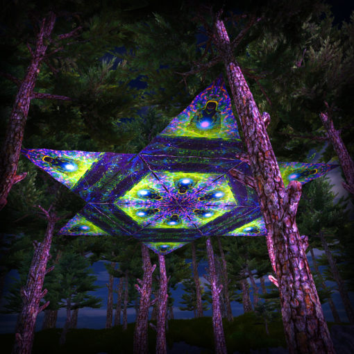Enlightenment UV-Triangles - TR01 - 12 Pieces - UV-Reactive Psychedelic Party Decoration - 3D Preview