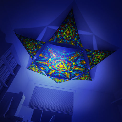 Reincarnation 2 - Hexagon and 6 Triangles Pack - Psychedelic UV-Reactive Canopy Set - 3D preview