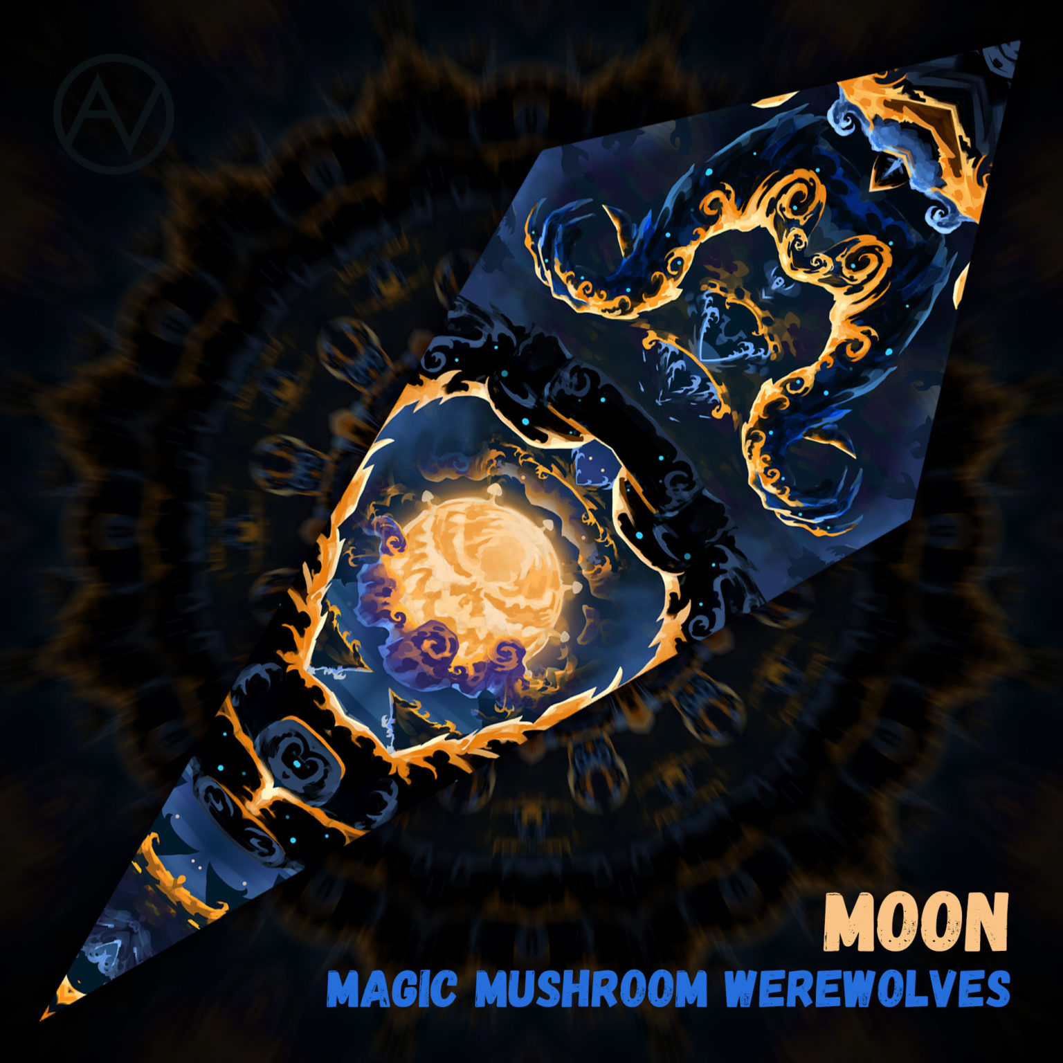 Magic Mushroom Werewolves Psychedelic UV-Reactive Canopy - Petal Design - "Moon"