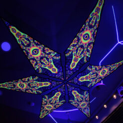 Big Star - Psychedelic UV-Reactive Ceiling Decoration Canopy 6 Petals