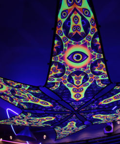 Big Star - Psychedelic UV-Reactive Ceiling Decoration Canopy 6 Petals