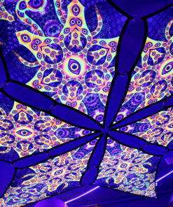Two Stars - Psychedelic UV-Reactive Ceiling Decoration Canopy 6 Petals