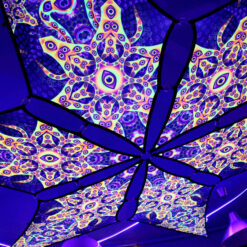 Two Stars - Psychedelic UV-Reactive Ceiling Decoration Canopy 6 Petals