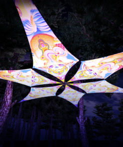 Ganesha Blessing - Psychedelic UV-Reactive Canopy - 6 petals set - 3D-Preview