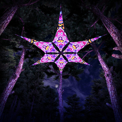 Space Serpents - Psychedelic UV-Reactive Canopy - 6 petals set - 3D-Preview