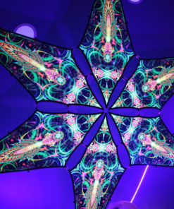 Leaf - Psychedelic UV-Reactive Ceiling Decoration Canopy 6 Petals