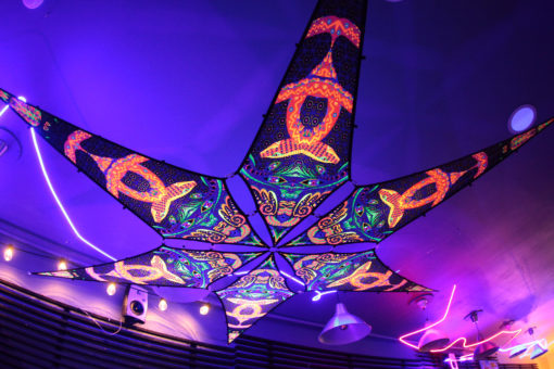 Snakes - Psychedelic UV-Reactive Ceiling Decoration Canopy 6 Petals
