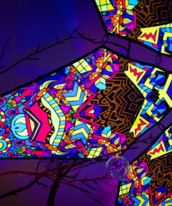 Spirit Monkey - Psychedelic UV-Reactive Canopy - 6 petals set - UV-Light Photo