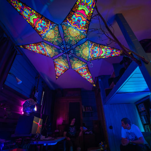 Trippy Pillar - Psychedelic UV-Reactive Canopy - 6 petals set - UV-Light Photo