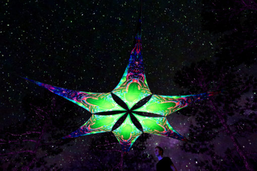 Trippy Alien - UV-Reactive Canopy Ceiling Decoration - 6 Petals