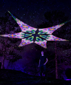 Mind Tunnel - Psychedelic UV-Reactive Ceiling Decoration Canopy 6 Petals