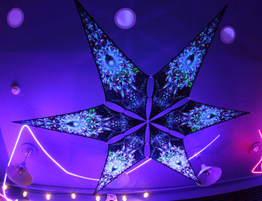 Blue Adept - Psychedelic UV-Reactive Ceiling Decoration Canopy 6 Petals