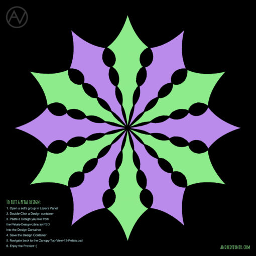UV-Canopy Layout Preview Generator - 2 Designs x6 Petals