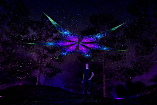 Geometry Galaxy - Psychedelic UV-Reactive Ceiling Decoration Canopy 6 Petals