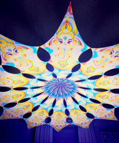 Lord Ganesha Psychedelic UV-Reactive Canopy - 12 petals set - Ganesha Blessing