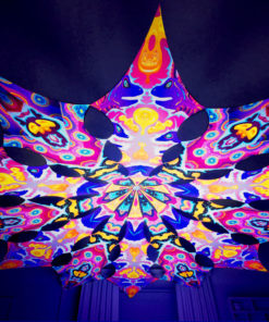 Lord Ganesha Psychedelic UV-Reactive Canopy - 12 petals set - Electric Madness & Space Serpents